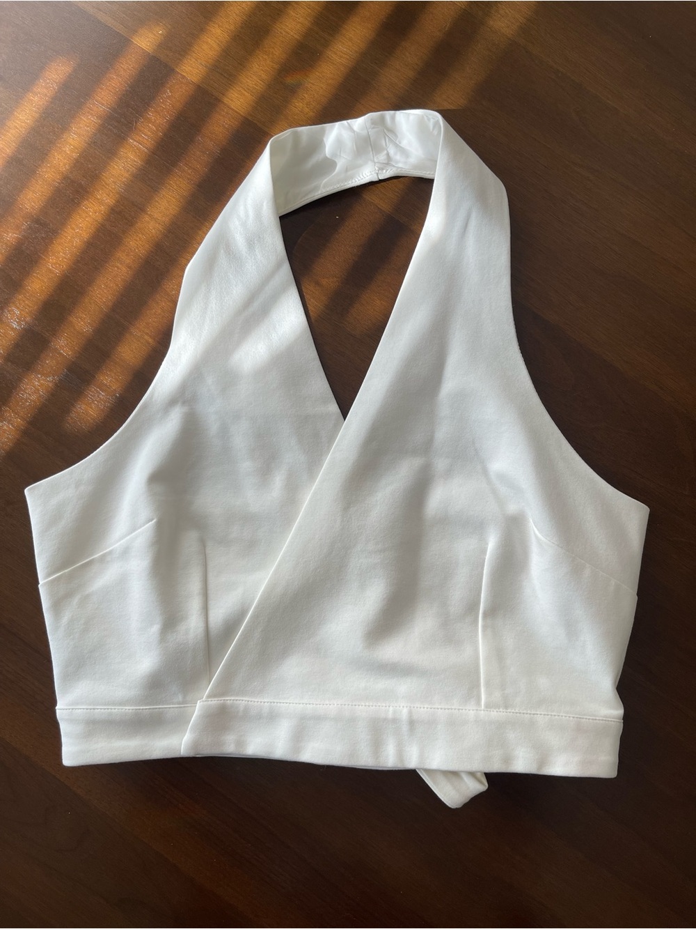 Chicwish White Halter Wrap Crop Top